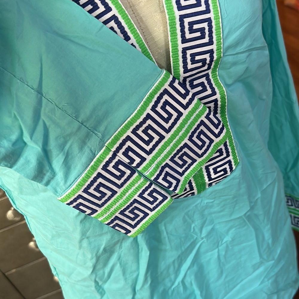 MacBeth collection turquoise tunic top - Picture 5 of 13